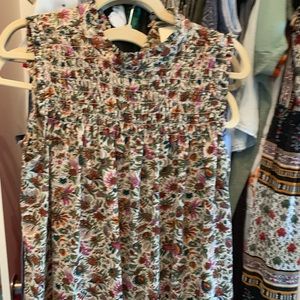 Maeve smocked sleeveless blouse